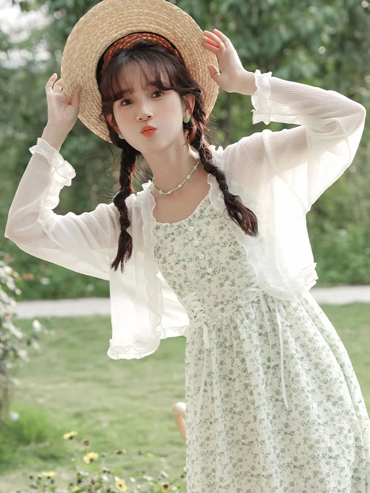 

Легкий шифоновый кардиган-накидка для женщин: летний, воздушный, свободного кроя, с защитой от солнца, в стиле феи