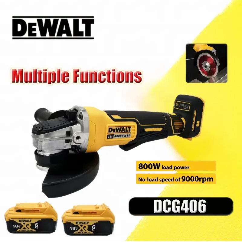 

Бесщеточная угловая шлифовальная машина Dewalt DCG406 125 мм, 9000 об/мин, для резки и полировки, совместима с литиевыми аккумуляторами 20В