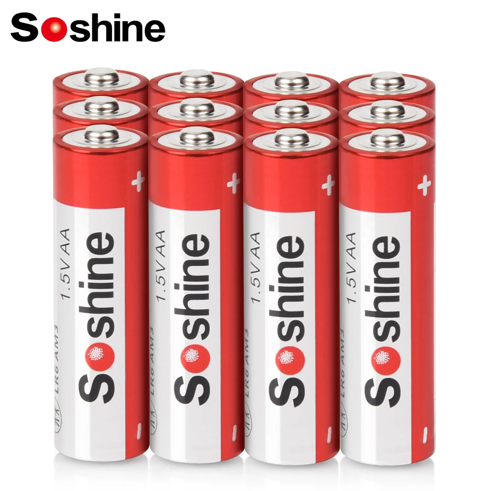 Soshine AA Alkaline Dry Batteries Alkaline 1.5V AA Primary Batteries Long Lasting Leakproof 1.5V Batteries 5-Year Shelf Life Toy