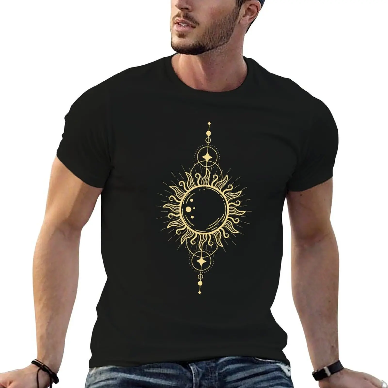 Sun and Sacred Geometry T-Shirt funny t shirts cotton man t shirt graphic man t shirt cotton T-shirt
