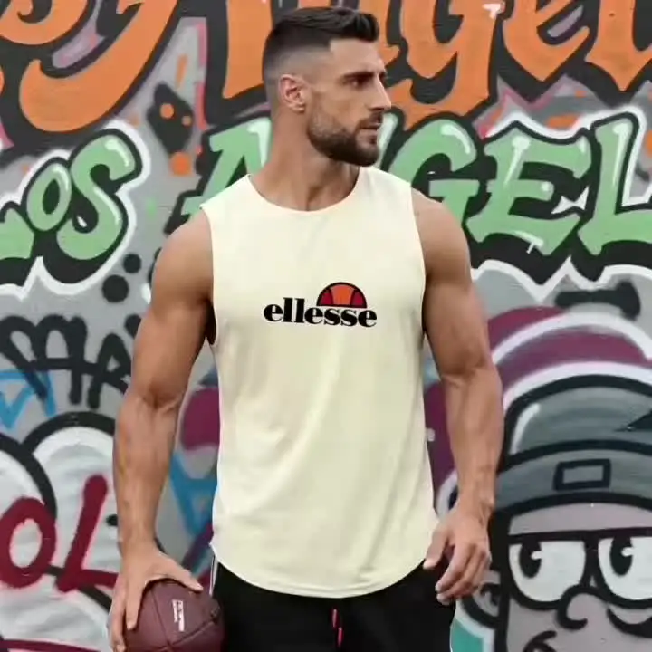 Gilet de sport sans manches pour hommes, camisole ample pour la course, l'entraînement, le basketball et le fitness