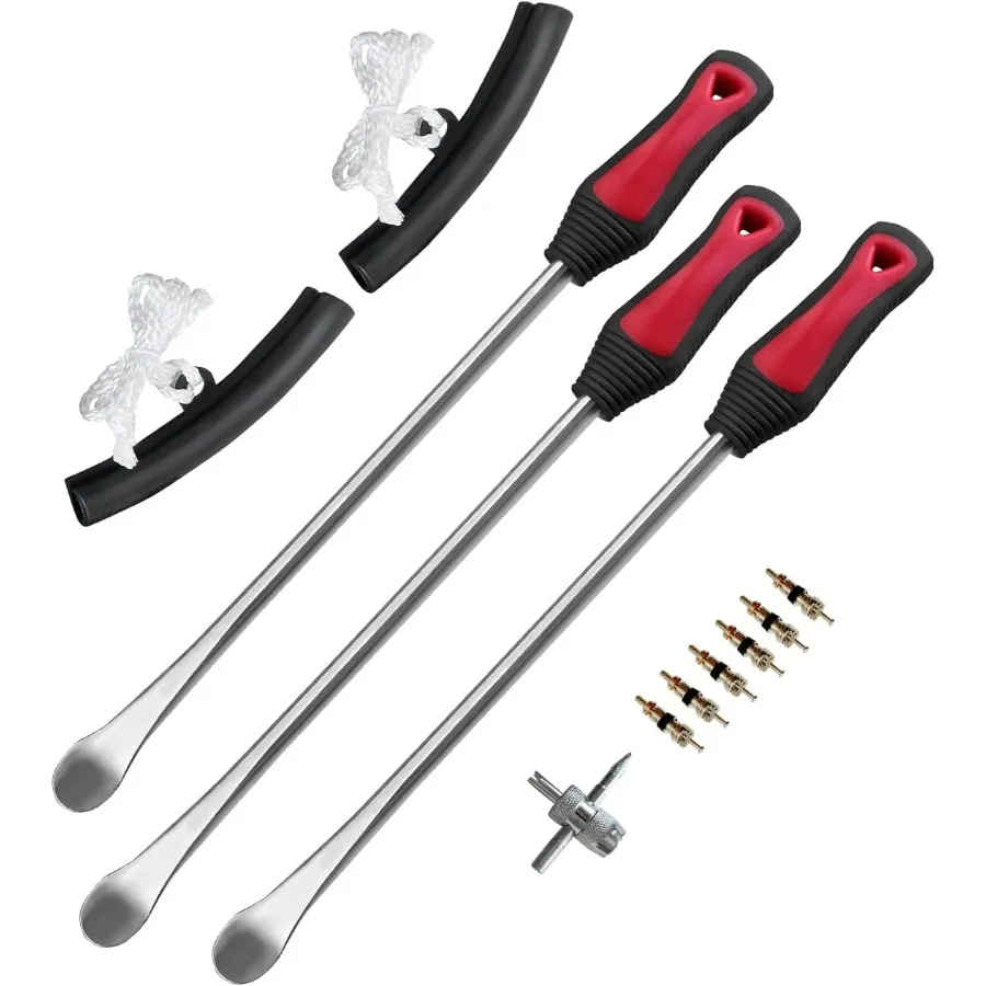

Tire Lever Iron Tool Kit 14.5 inch Steel Professional Tire Changing Tools for Motorcycle Dirt Bike Lawn Mower 6Piece Set
