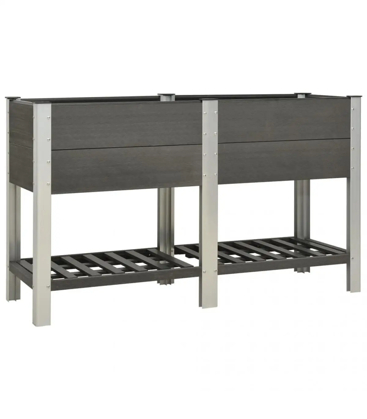 Flower pots and planters garden grow table with shelf WPC gray 150x50x90 cm