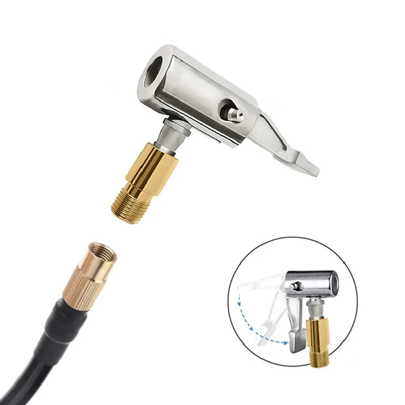 Portable Inflatable Pump for Auto Car Tire Air Chuck Compressor Tire Inflator Tire Chuck with Barb Connector for Hose Repair