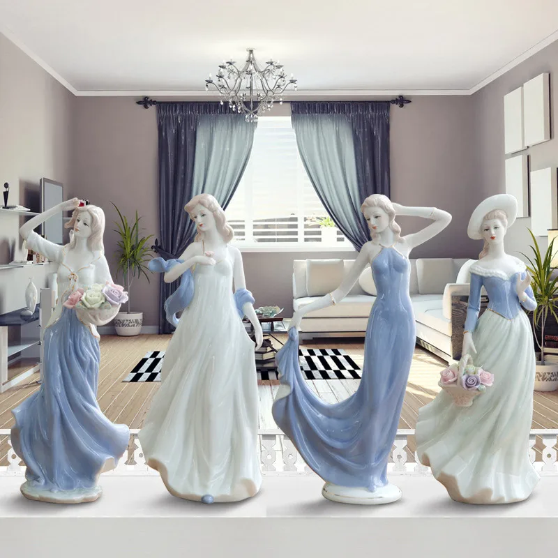 

European-style western elegant goddess ceramic ornaments statue desktop crafts room decoration wedding gifts home