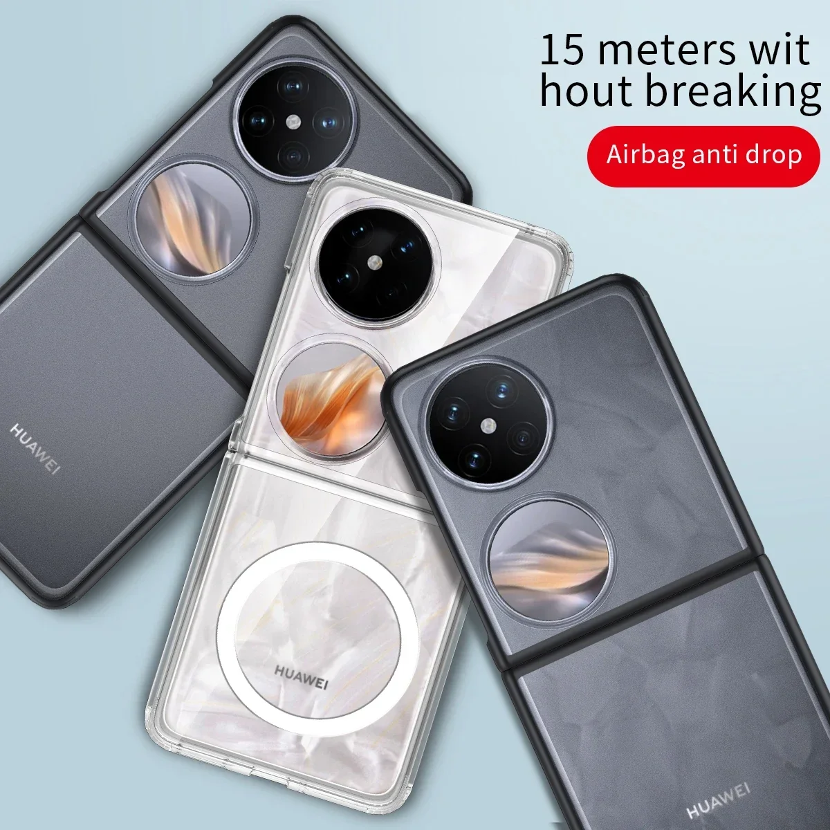 

Магнитный чехол для телефона Huawei Pocket 2, прозрачный противоударный силиконовый край, задняя крышка из ПК