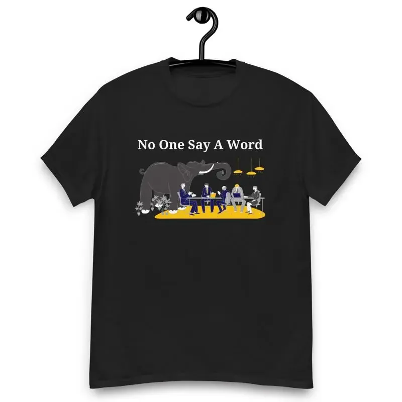 Funny finance shirt Elephant in the Room wfh corporate humor gift for men shareholder value bro T