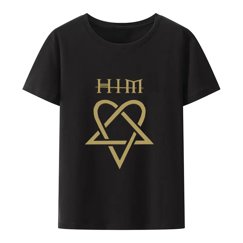 Him Ville Valo Music Heartgram Modal T-Shirt Summer Men\'s Clothing Comfortable Creative Camisetas Women Breathable Loose Tops