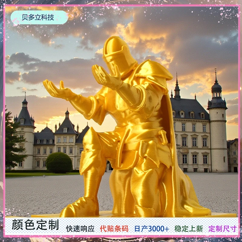 3D Printed Executive Knight Pen Holder Armor Kneeling Hero Figurine Desk Organizer Cup Office Display Ideal For Men Women Gift