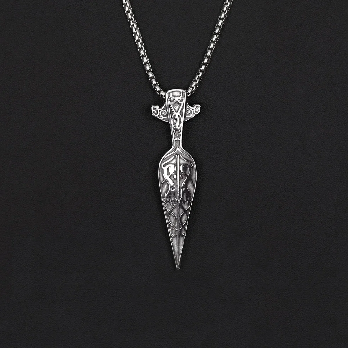 

Nordic Fashion Stainless Steel Viking Sword Spear Pendant Necklace Odin Spartan Warrior Necklaces Scandinavian JewelryPers