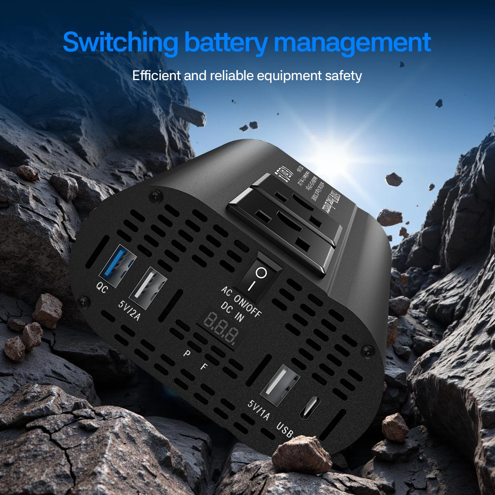 محولات 12 فولت/24 فولت 110 فولت 60 هرتز 600 وات 1500 وات 2000 وات، محول تردد منزلي محمول مثبت على السيارة، مقبس أمريكي