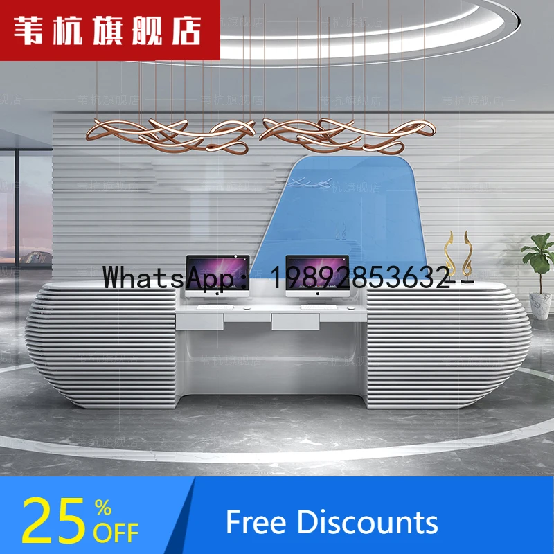 

YFY Company Front Reception Office Front Lacquer Table Modern Fashion Hotel Front Beauty Salon