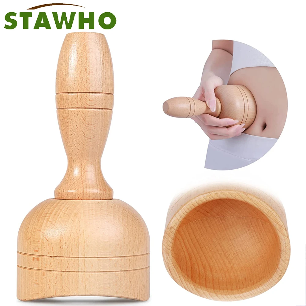 Wood Swedish Cup Wooden Massager Wood Therapy Massage Tool Body Sculpting Tools for Lympahtic Drainage,Anti-Cellulite