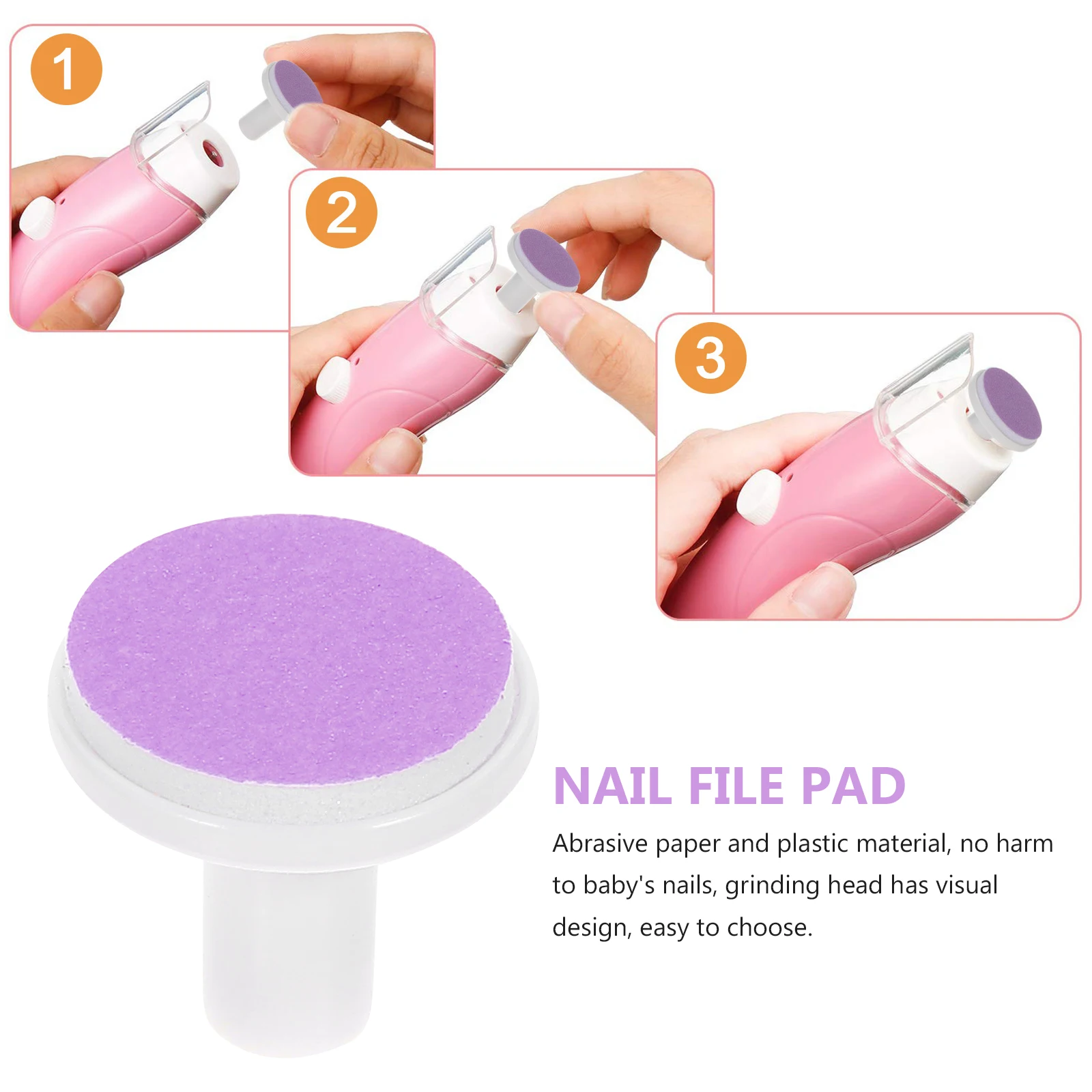 

12pcs Electric Baby Nail Grinder Replacement Heads Red Sandpaper File Pads for 0-6 Months Nail Trimmer Supplies