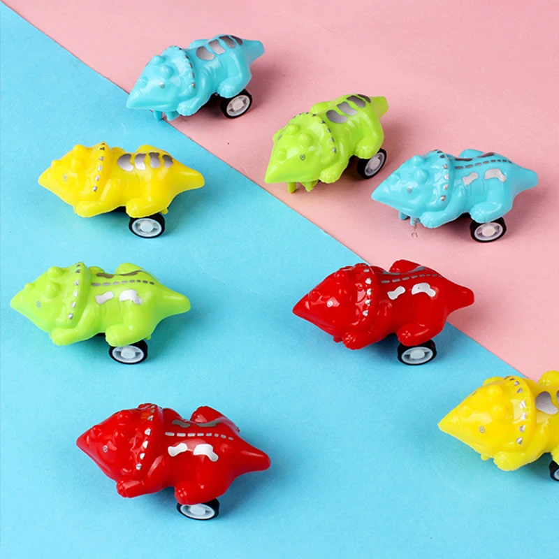 5Pcs/bag Cartoon Cute Dinosaur Inertia Toys Fun Animal Mini Pull Back Car Children's Puzzle Toy Boys Birls Birthday Holiday Gift