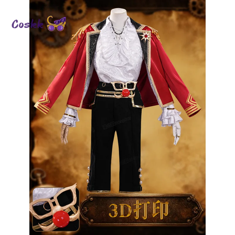 

Identity V Game Jose Baden First Officer Cosplay Costume Red Suit Uniform Halloween Party Christmas Play Role Clothes Clothing