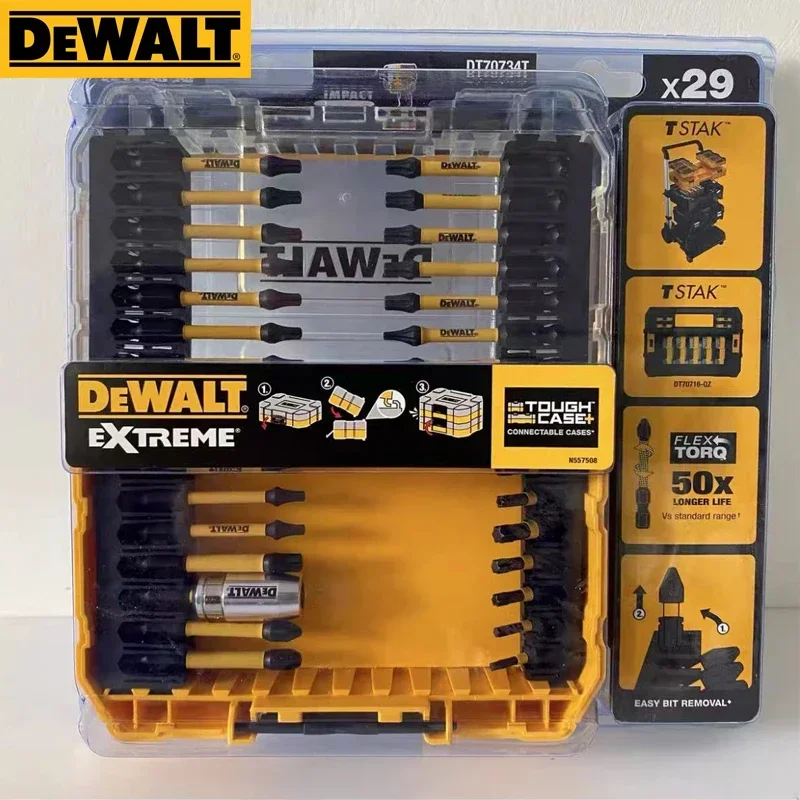 DEWALT DT70734 29pc FLEXTORQ Screwdriver Bit Set Cordless Drill Bits Impact Driver Dewalt Power Tool Accessories  DT70734T-QZ