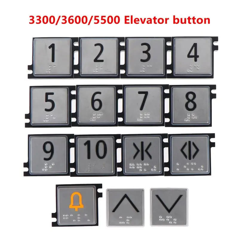 Long Lasting Elevator Button Braille Numeral Direction Keys Compatible with 3600 5500 Elevator for Property Use