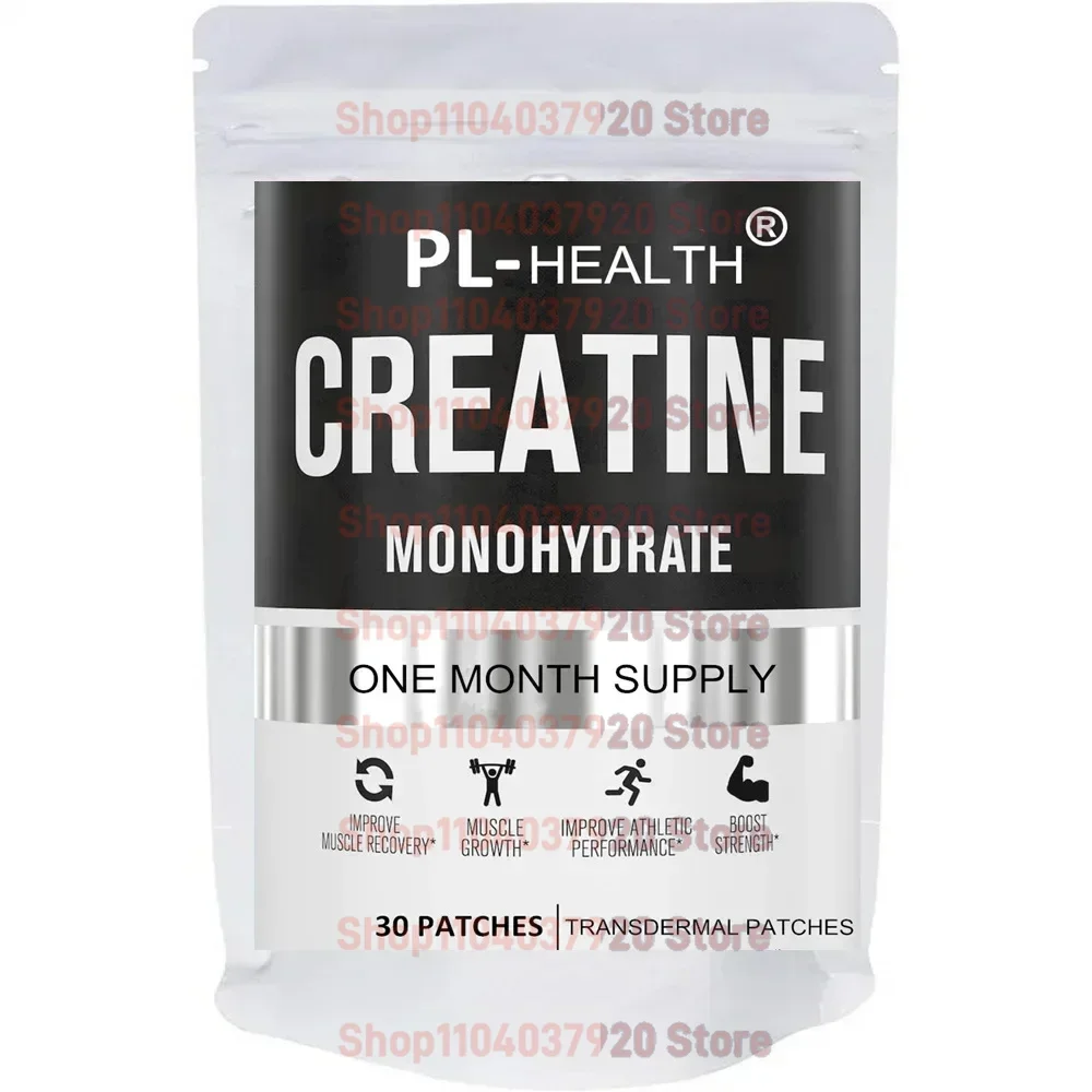 Creatine Monohydrate Transdermal Patches for Muscle Growth, Increased Strength, Enhanced Energy Output 30 Patches