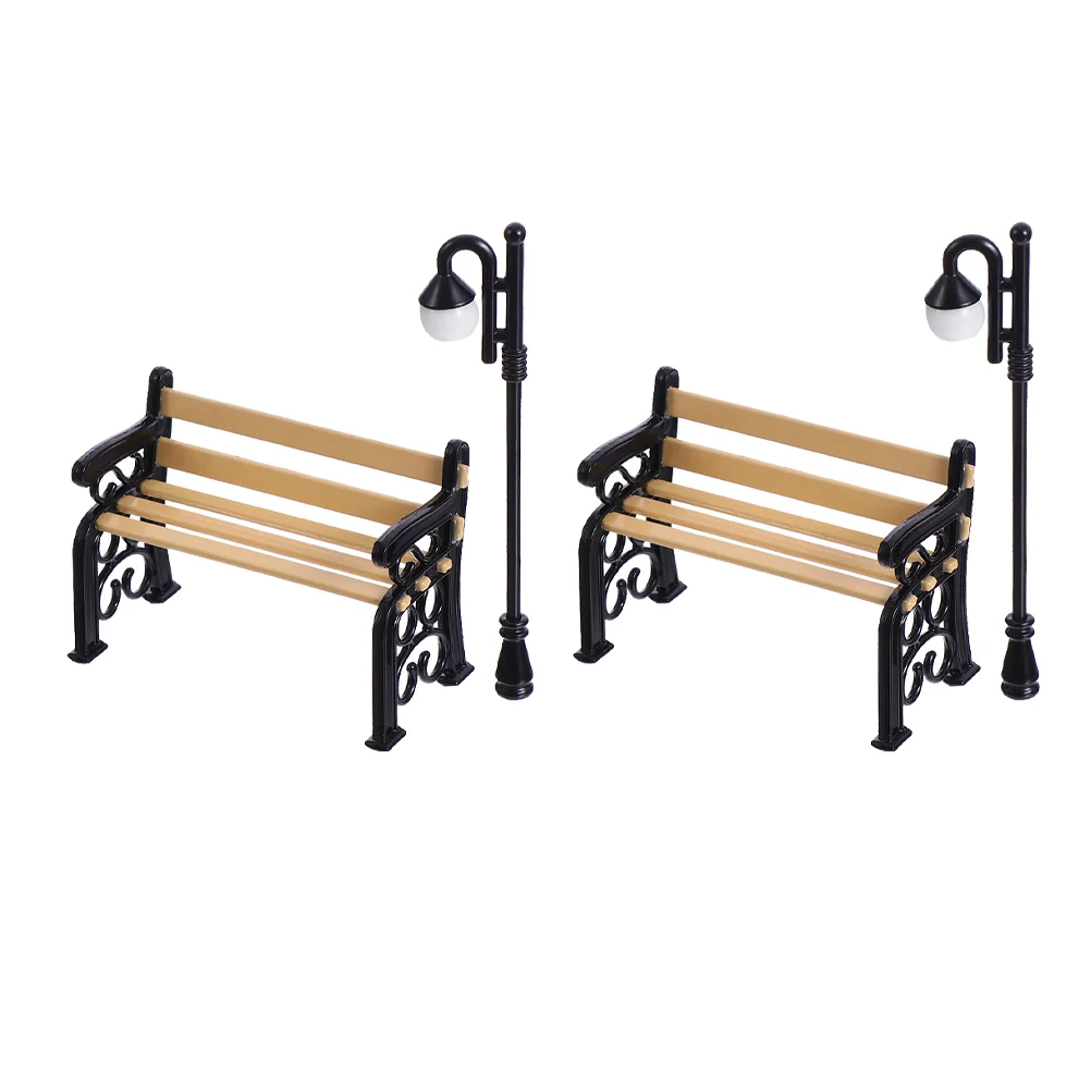 2 Set Toy Room Dollhouse Toys Child Decorate outside Mini Street Lights Metal Miniature Ornaments