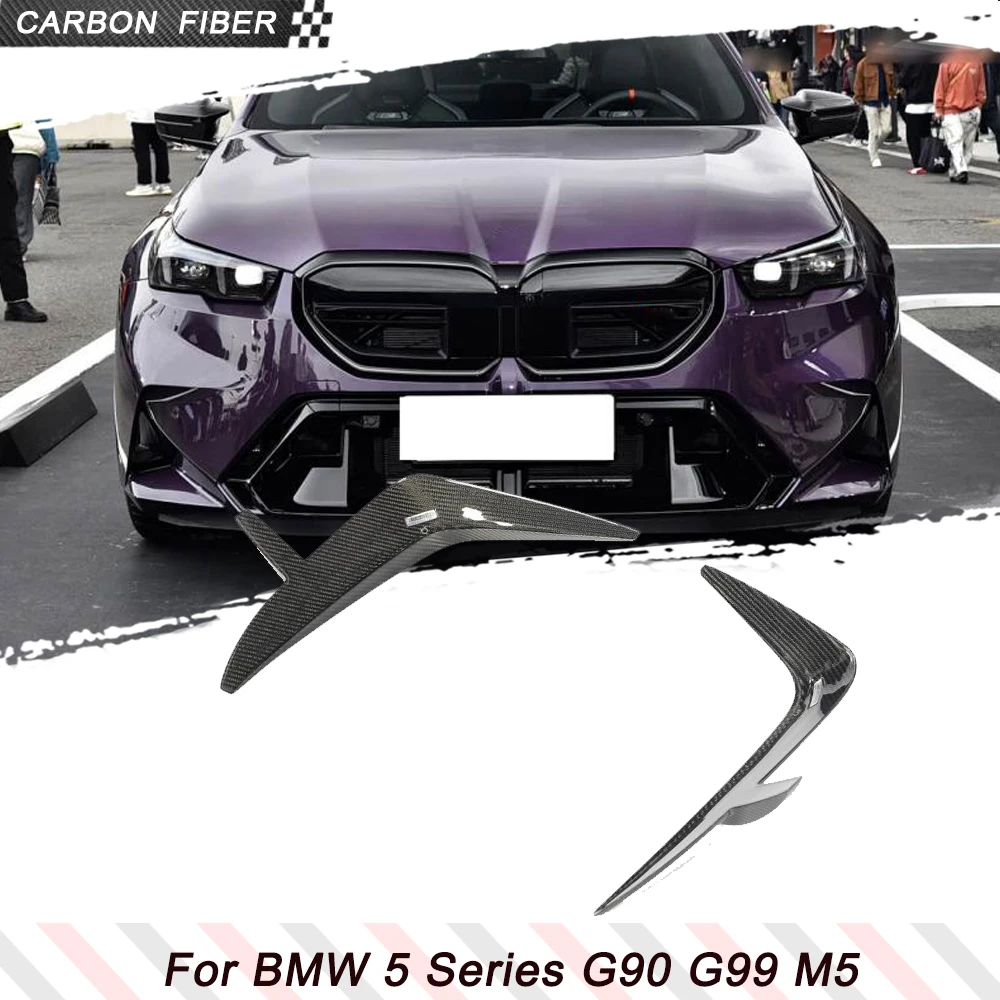 

Carbon Fiber Car Front Bumper Canards Racing Body Kits For BMW 5 Series G90 G99 M5 2024-2025 Car Front Spoiler Splitters Lip