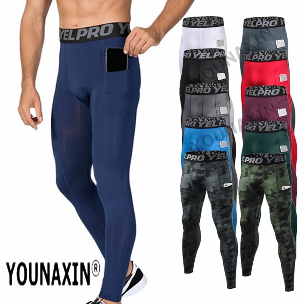 

Men's Basketball Running Sports Pants With Pocket Yoga Fitness Outdoor Training Exercise Tight Elasticity Compression Leggings