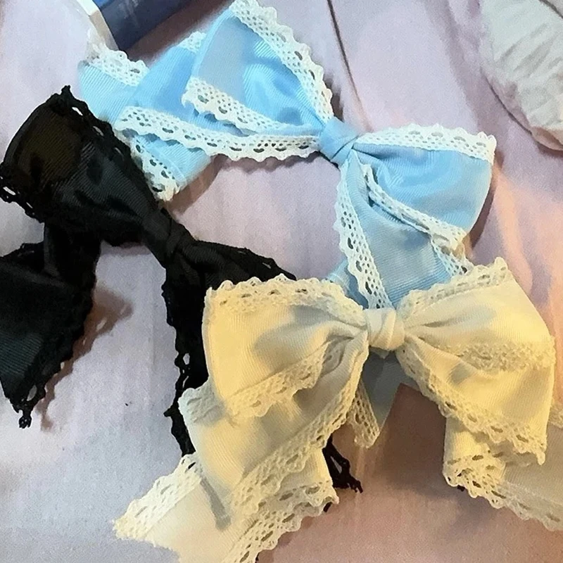 Übergroße Haarschleife, große Stoff-Haarschleife mit Alligator-Clip, süßes, gotisches Haar-Accessoire für Damen, Mädchen, Cosplay, Party – Detail 12