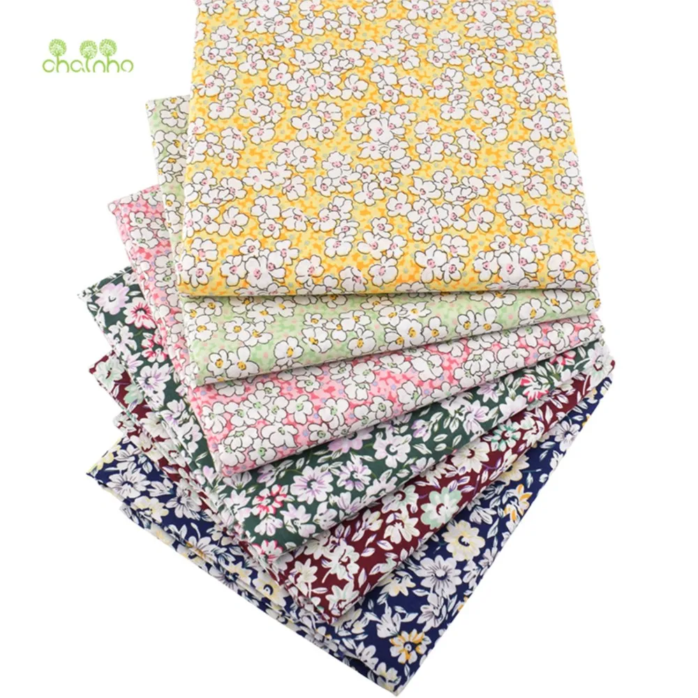 

Chainho,Printed Plain Weave Poplin Cotton Fabric,DIY Sewing Quilting Material,Patchwork Cloth,Floral Series,4 Sizes,PCC92