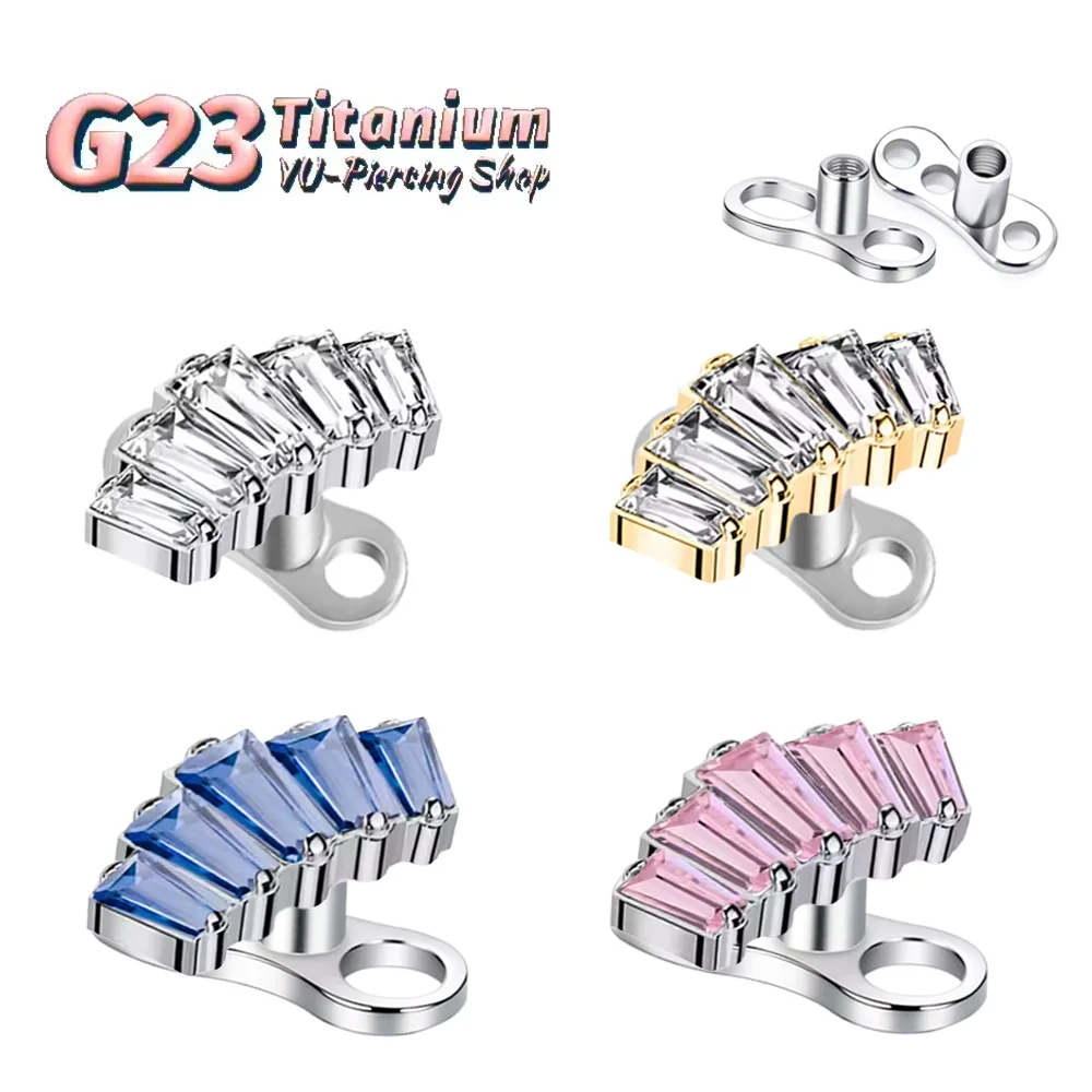 

F136 Medical-Grade Titanium Alloy Trapezoidal Zirconium Collarbone Anchor Implant Fashionable Invisible Micro-Puncture Jewelry