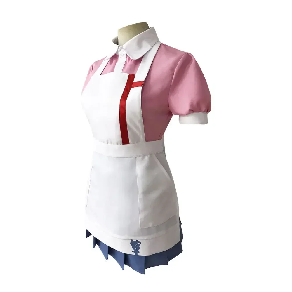 Costume de Cosplay Anime Ronpa 2 pour Femme, Chemise, Jupe, Tablier, Perruques, Halloween