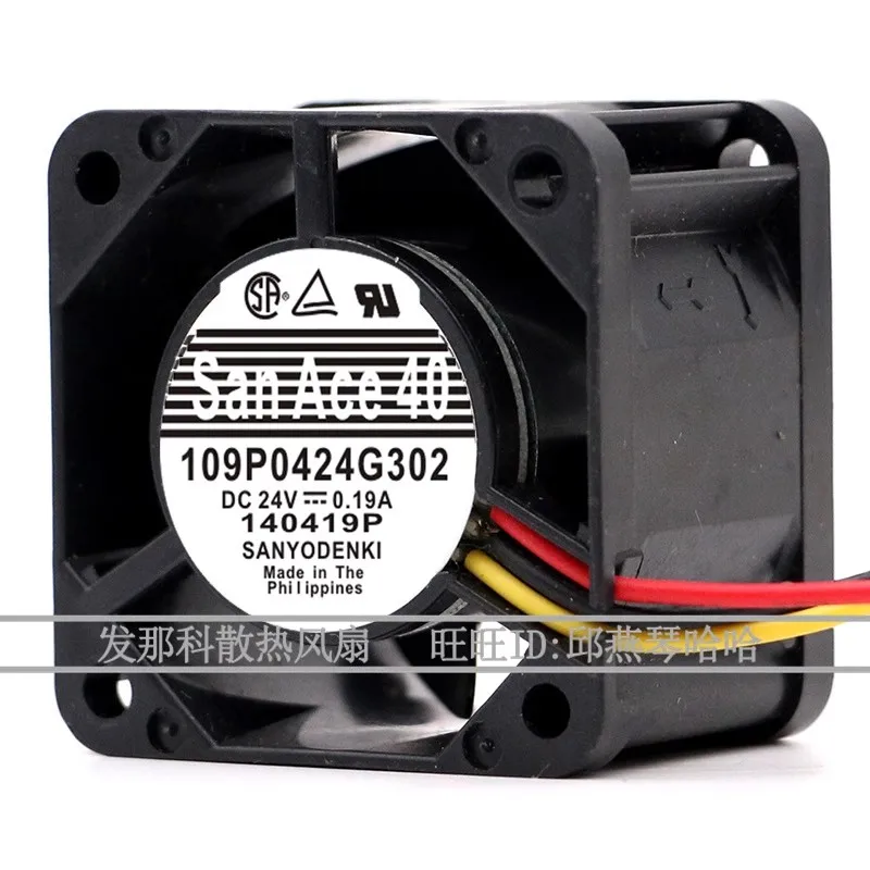 New CPU Fan for Sanyo 109P0424G302 4028 DC24V 0.19A 4CM Axial Flow Fan Cooling Fan 40*40*28MM