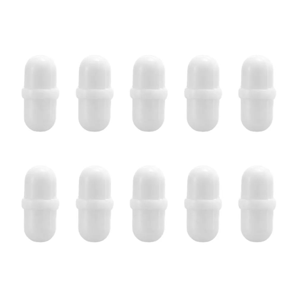 10Pcs PTFE Magnetic Stirrer Mixer White Cylindrical Magnetic Stir Bars Multi Size Easy To Clean Rotating Biological Stirrer