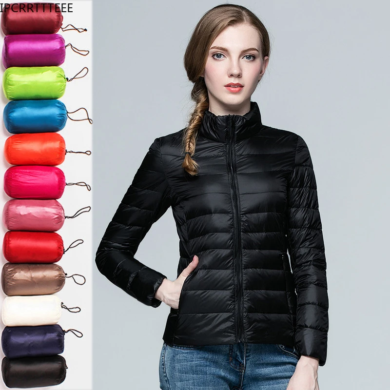 2023 90% White Duck Down Jacket Women Autumn Winter Coat Thin Ultra Light Slim Warm Jacket Windproof Down Coat