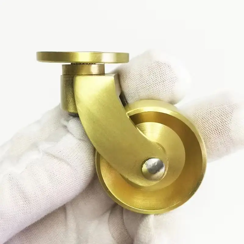 NEW 4PCS 34mm Solid Brass Casters Wheels Table Chair Sofa Couch Bar Piano Universal Furniture Rollers 360° Swivel Castors