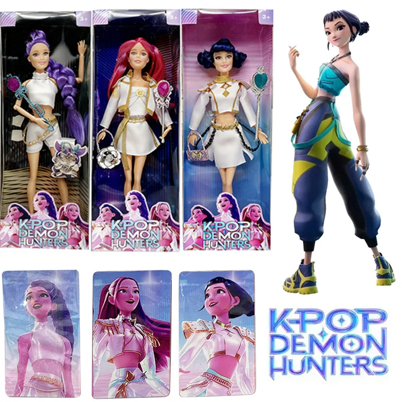 

HOT SALE Character Anime K-Pop Demon Hunters Doll Vinyl Toy Rumi Mira Zoey with Magic Wands & Bags Surprise X-mas Gift For Girls