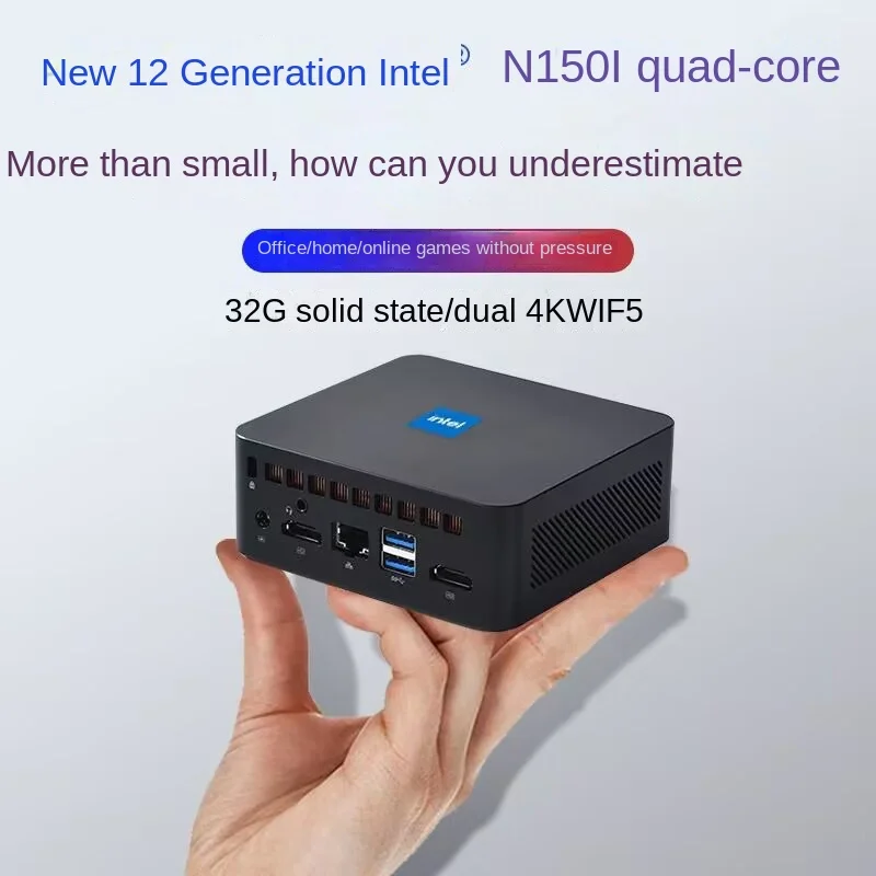12th Gen AlderLake-N150 Desktop Win11 Office Home PC with Dual HDMI Output Portable Mini Computer