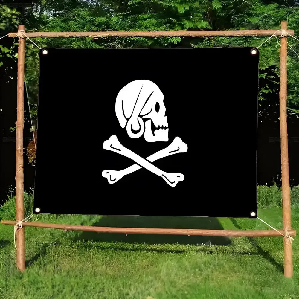 Henry Every jolly roger Flags Daily four ring borderless design indoor outdoor decor easy hang install
