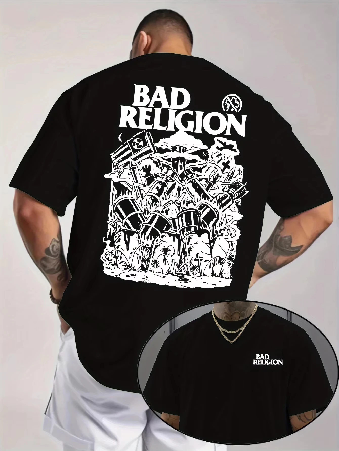 Camiseta con Estampado Punk Rock para Hombre 2026 - BAD RELIGION, Camiseta con Estampado en la Espalda, Regalo para Hombre, Ropa Y2K