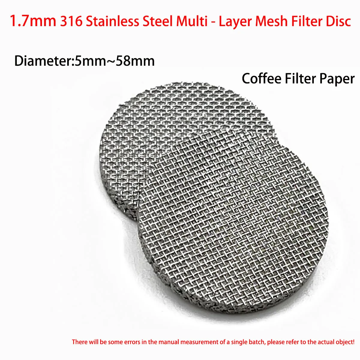 1.7mm Thick 316 Coffee Filter Stainless Steel Filter Disc, Multi-Layer Sintered Mesh Filter Disc,Fluidization Plate