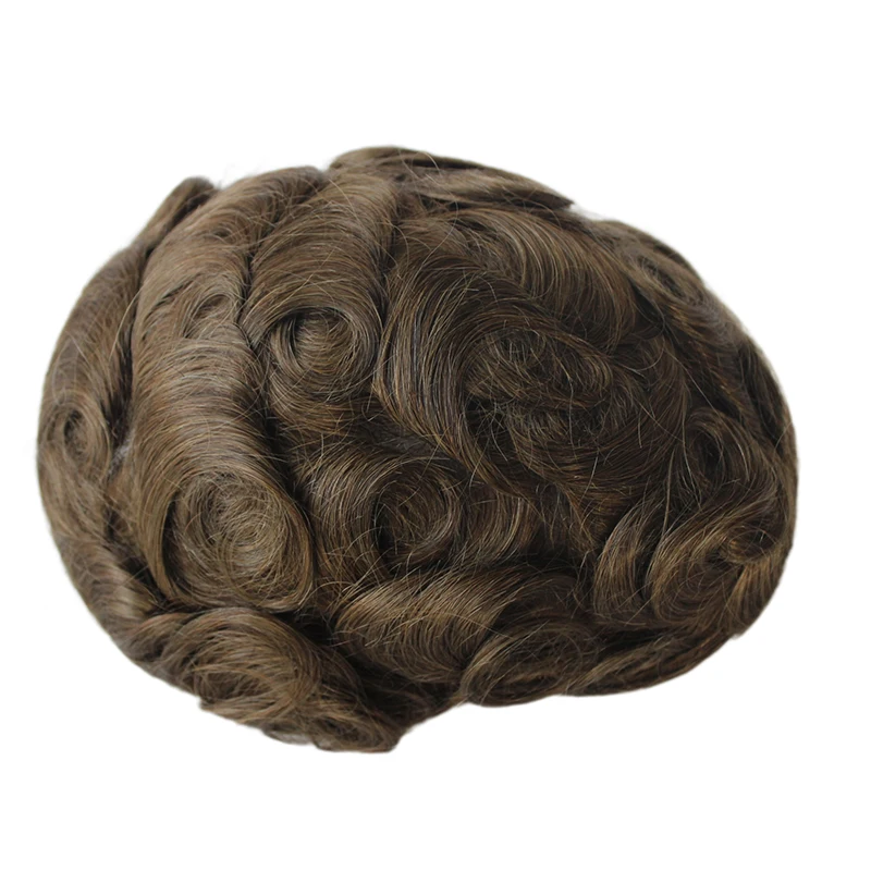 1214V LOOP Toupee ผมวิกผมสําหรับ Man Hair ความหนาแน่น 130% 6 "V LOOP ด้านหน้า & Knot Hair Prosthesis System Clearance ﻿