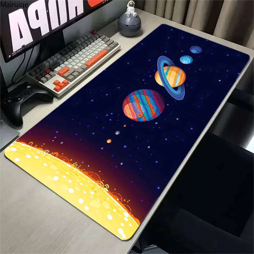 Planets in the solar system Large Gaming Mousepad Game Rubber Computer Mouse Mat Anime Mouse Pad Gamer Locking Edge Accessories