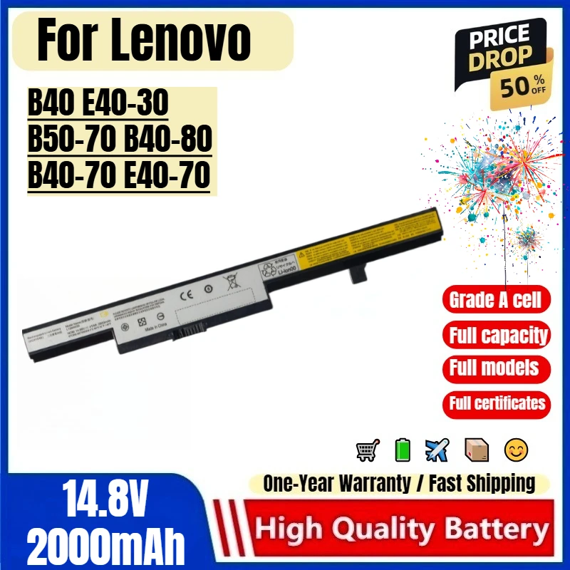 L12M4E56 for Lenovo B40 E40-30 B50-70 B40-80 B40-70 E40-70 Laptop Battery High Quality High Capacity Battery Replacement Bateria