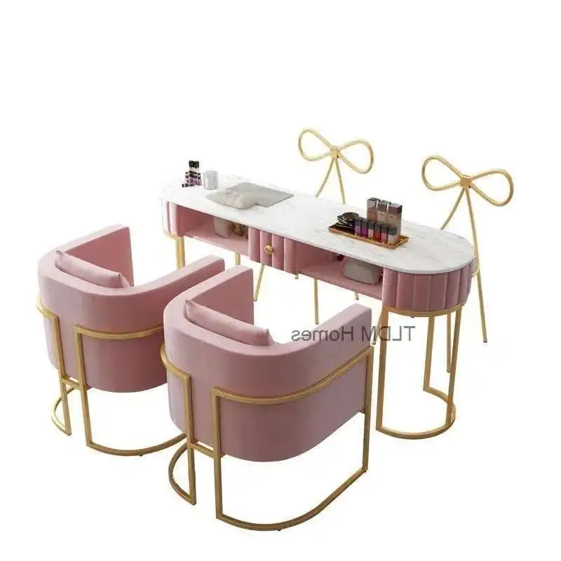 

Мраморный скандинавский маникюрный стол, набор стульев, мебель для салона, профессиональный маникюрный стол, современный одинарный двойной светильник, роскошный стол для ногтей