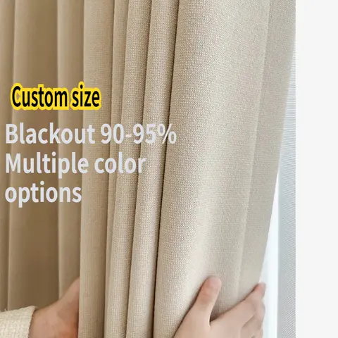 High Shading Curtains Cotton and Linen Texture Bedroom Thermal Insulation Sun Protection Living Room Simple Curtain Fabric