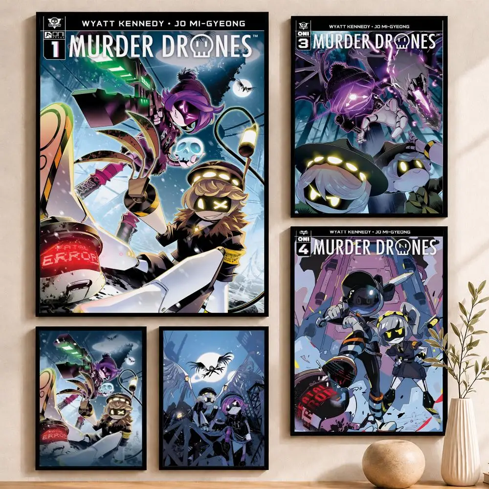 Animation M-Murder D-Drones Poster Self-Adhesive Waterproof Wall, Decorative Home Art & Holiday Gift