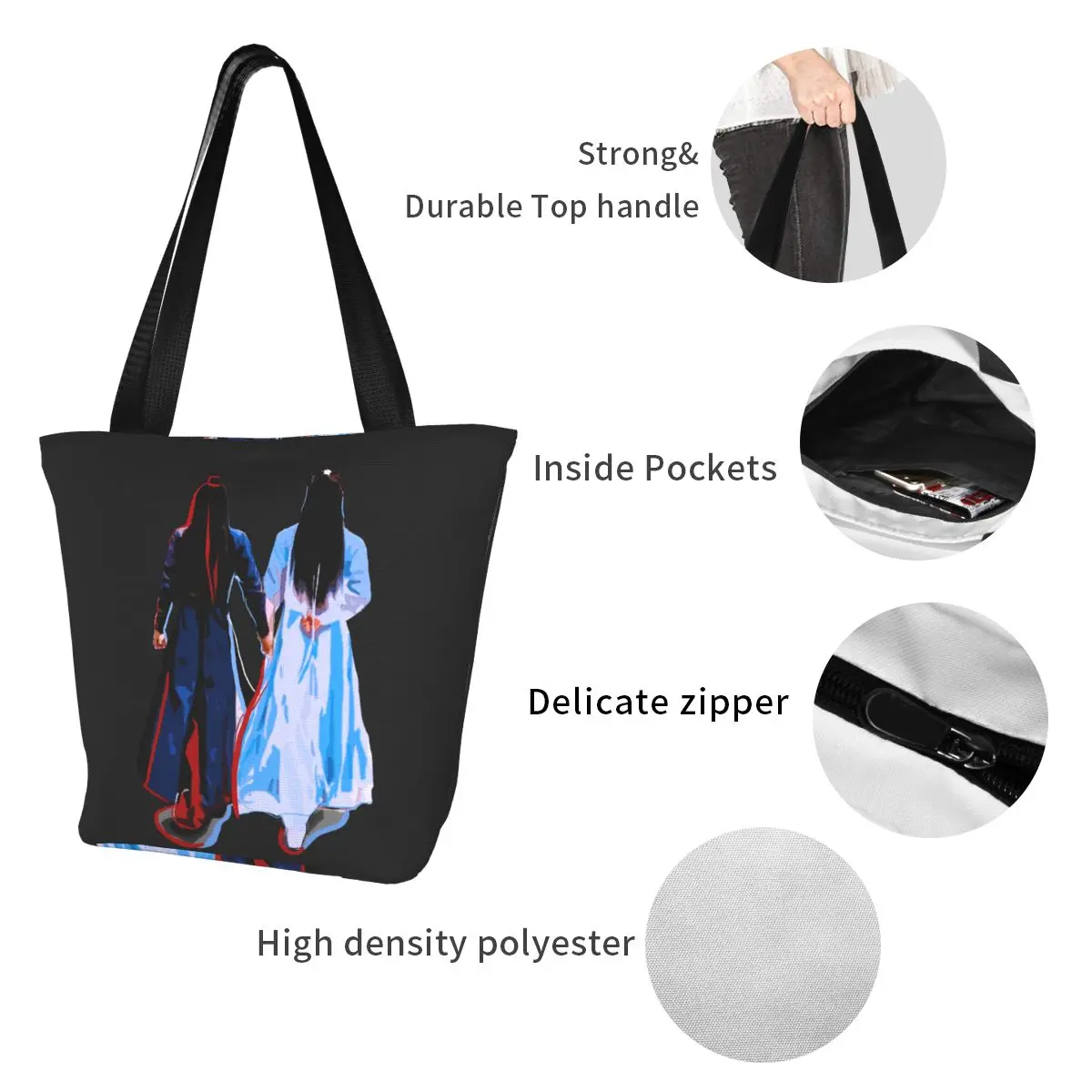 The Untamed Shopper Bag Wang Xian Edit Work Handbags Lady Designer Shopping Bags Retro Cloth Tote Bag Christmas Gift image 5