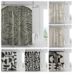 Abstract geometric graffiti shower curtain Nordic minimal wind waterproof fabric bathroom curtain shower curtain 180x200
