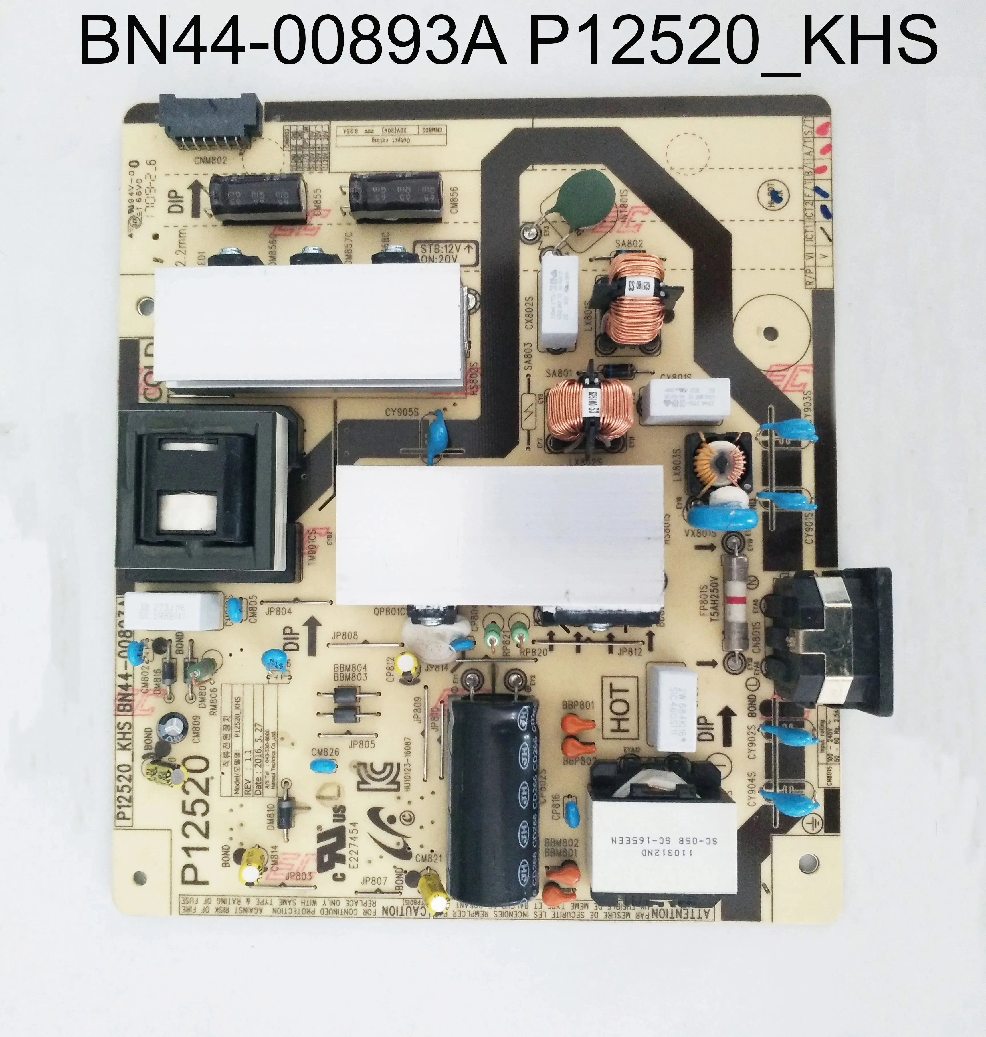 Power Supply Board BN44-00893A P12520_KHS is for LC34H890WJNXGO LC34H890WJUXEN LC34H890WGNXGOLC34H890WJN TV Parts