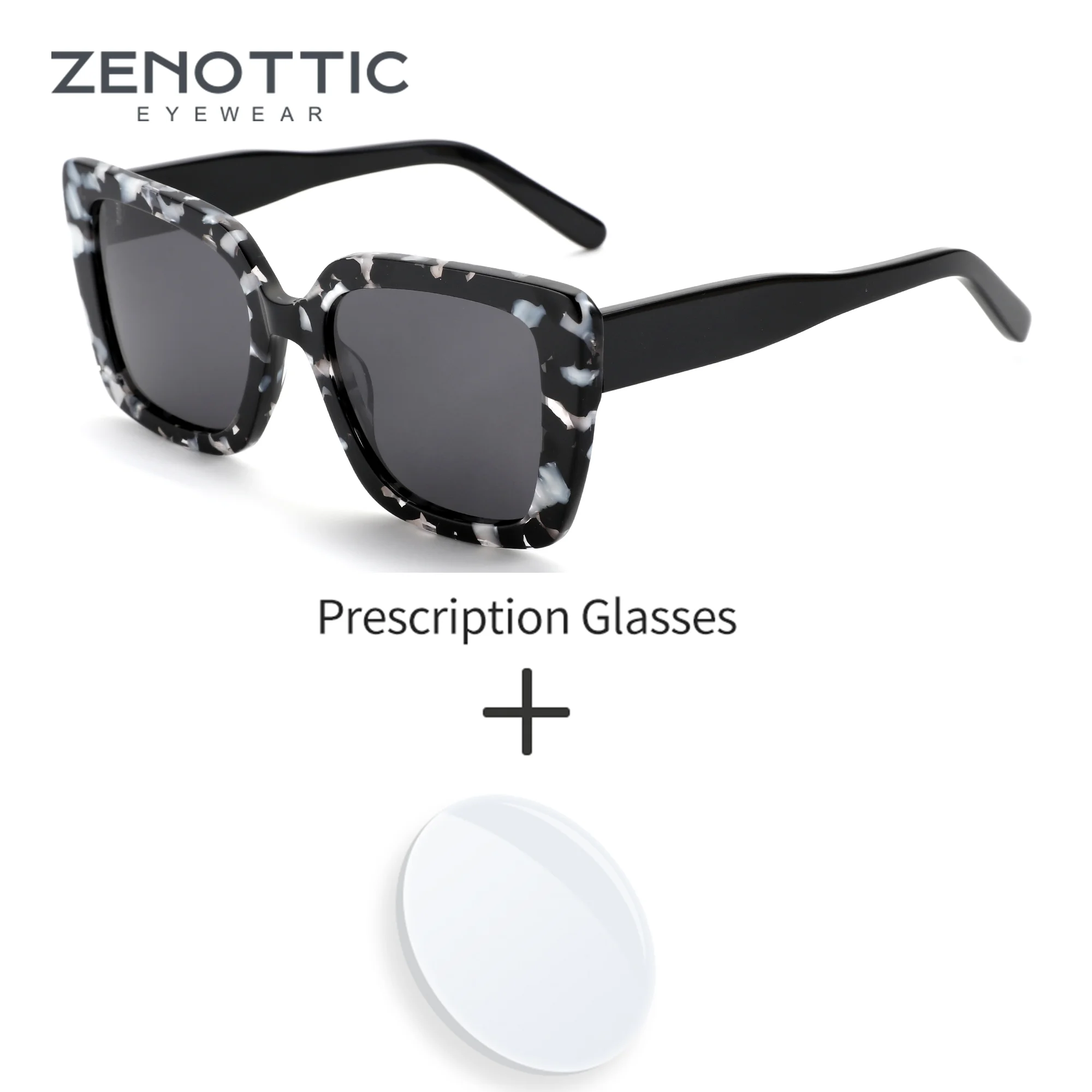 

ZENOTTIC Butterfly Prescription Sunglasses Acetate Progressive Sun Glasses For Women Uv400 Polarized Outdoor Shades