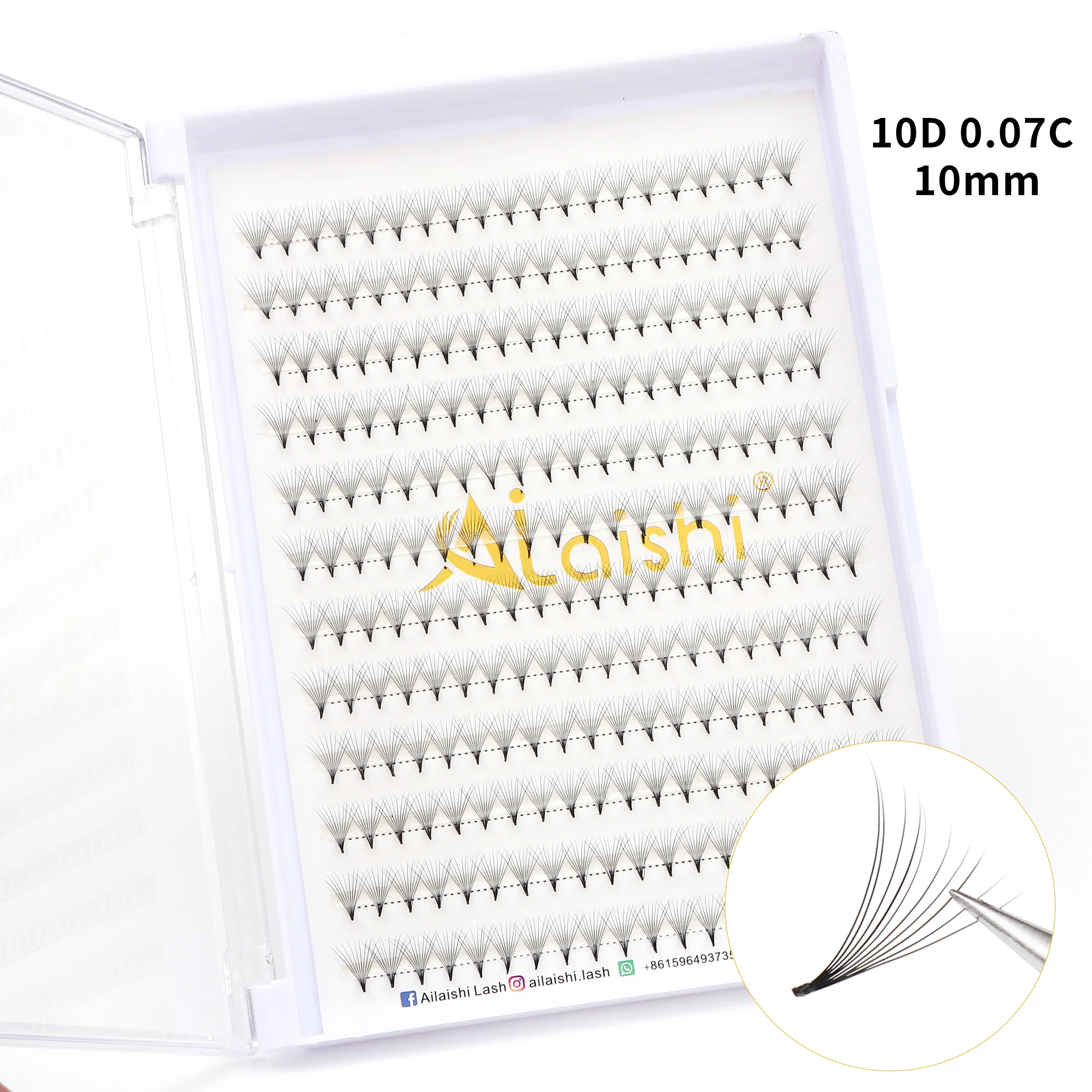 240pcs 10D Premade Fans Eyelash Extensions - Dramatic Volume Lash Extensions, C/D Curl, 0.07mm Thickness, 8-15mm Length Eyelash